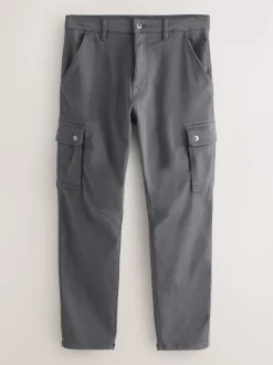 Next Gris de charbon de bois - Pantalon cargo coupe ajustée Motionflex stretch Clearance