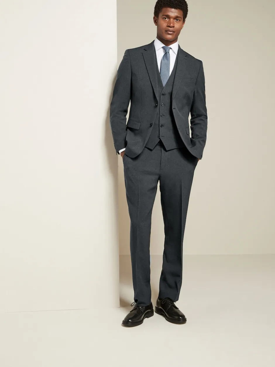 Next Gris de charbon de bois - Gilet de costume essentiel à coupe régulière Hot
