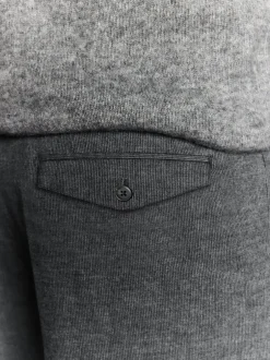 Next Gris de charbon de bois - Pantalon élégant en coton brossé texturé coupe classique Outlet