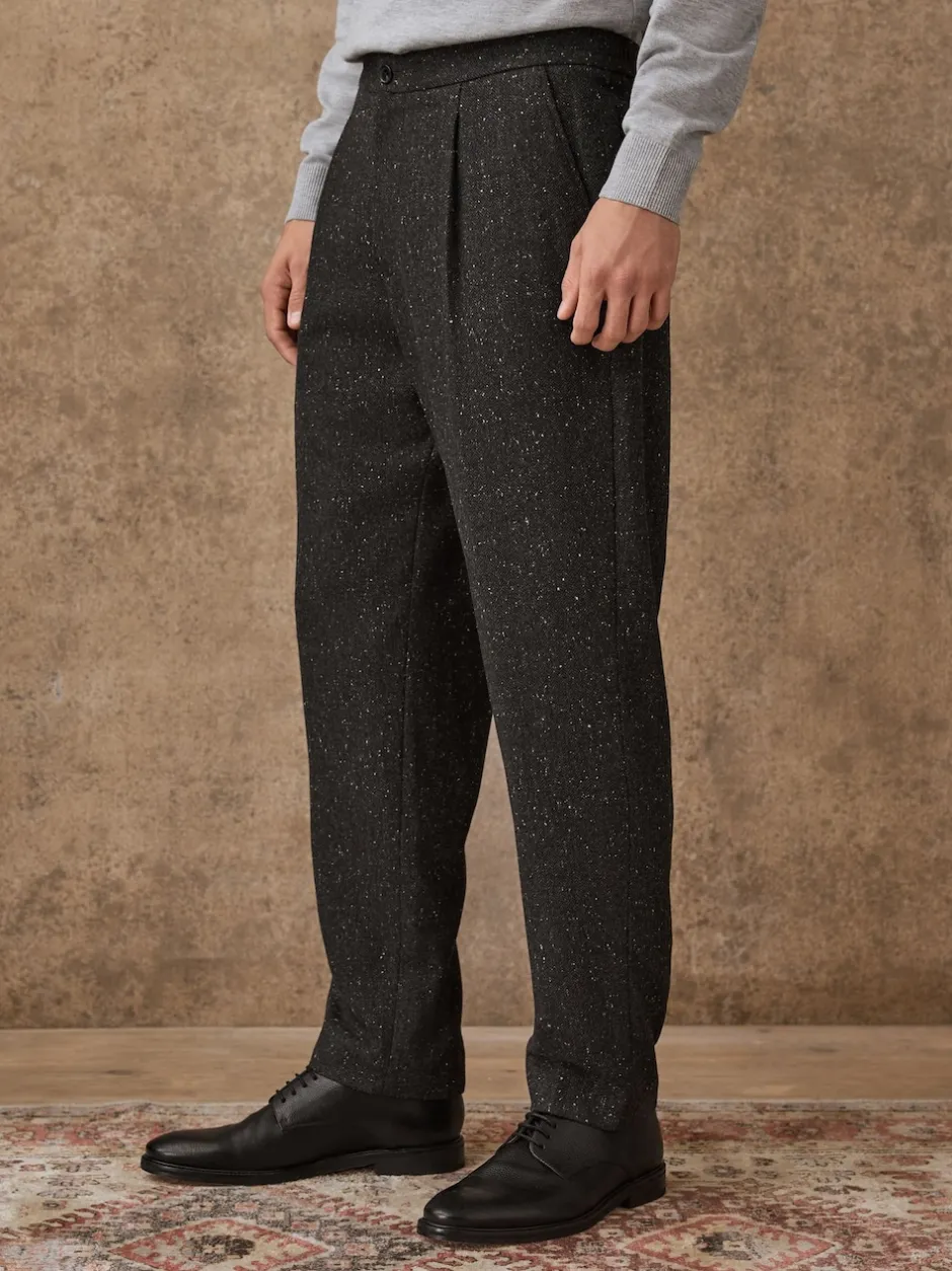 Next Gris de charbon de bois - Pantalon à chevrons texturé élégant coupe droite avec laine Best