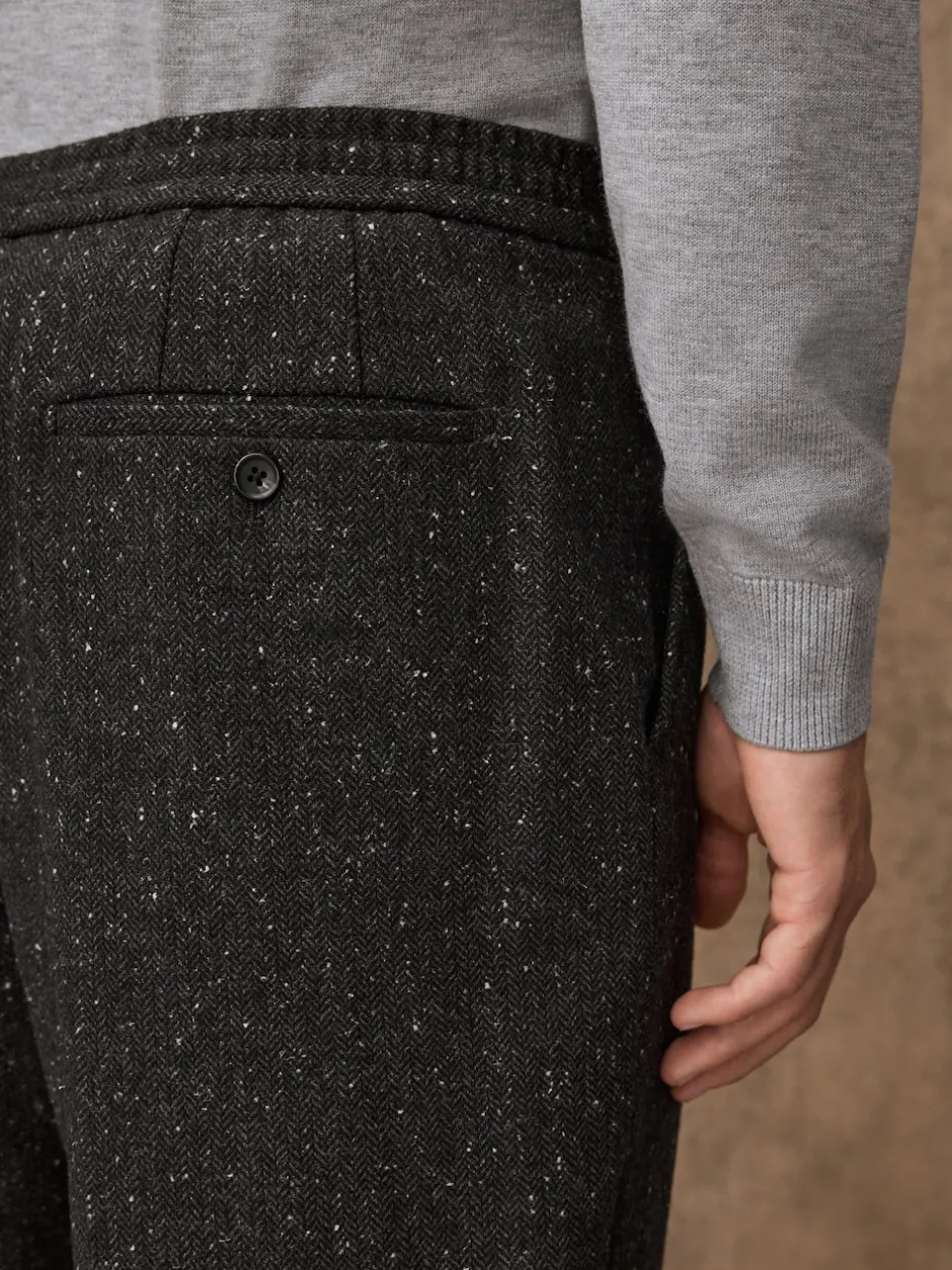 Next Gris de charbon de bois - Pantalon à chevrons texturé élégant coupe droite avec laine Best