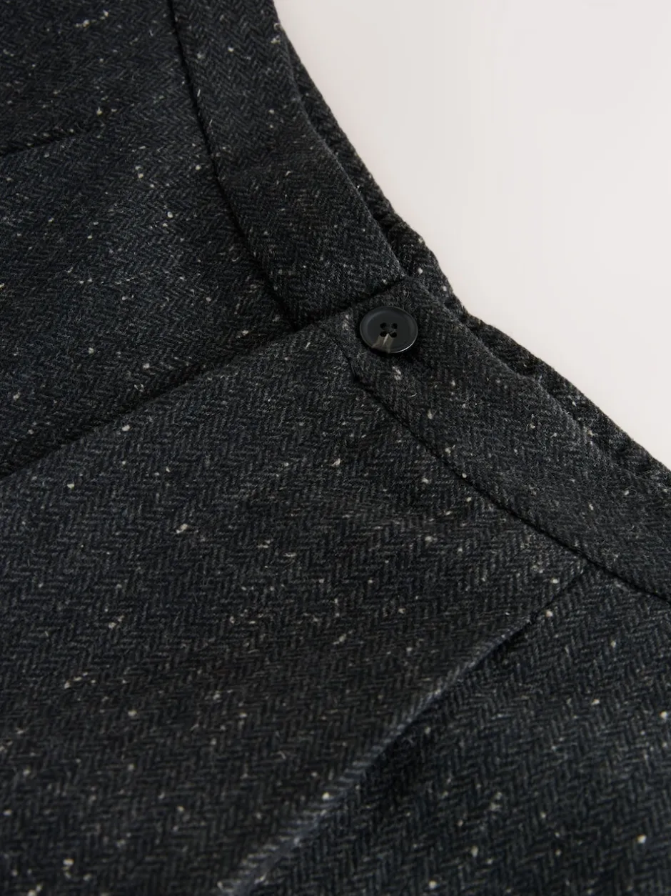 Next Gris de charbon de bois - Pantalon à chevrons texturé élégant coupe droite avec laine Best