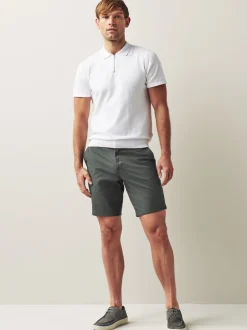 Next - Ajustement droit - Short chino stretch Gris de charbon de bois Best
