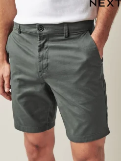 Next - Ajustement droit - Short chino stretch Gris de charbon de bois Best