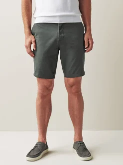 Next - Ajustement droit - Short chino stretch Gris de charbon de bois Best