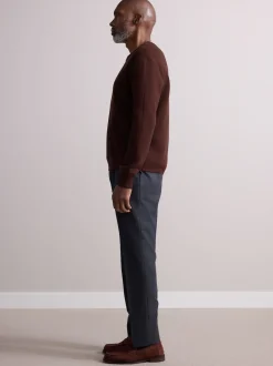 Next Gris de charbon de bois - Pantalon élégant riche en laine texturé avec pattes d'ajustement sur les côtés Discount