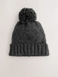Next Gris de charbon de bois - Bonnet à pompon Discount