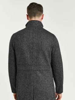 Next Gris de charbon de bois - Gilet en laine à chevrons Manteau matelassé Sale
