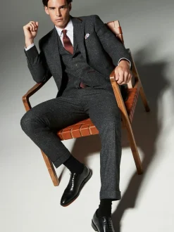 Next Gris de charbon de bois - Veste de costume Coupe classique en laine Blend Outlet