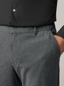 Next Gris de charbon de bois - Slim Fit (Slim Fit) - Pantalons extensibles à taille élastiquée Motionflex