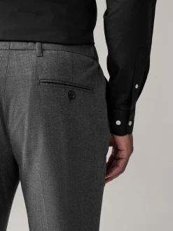 Next Gris de charbon de bois - Slim Fit (Slim Fit) - Pantalons extensibles à taille élastiquée Motionflex