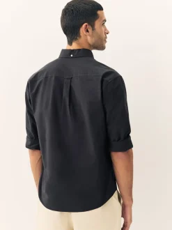 Next - Ajustement régulier - Chemise Oxford à manches longues Gris de charbon de bois New