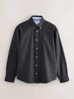 Next - Ajustement régulier - Chemise Oxford à manches longues Gris de charbon de bois New