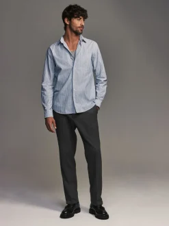 Next Gris de charbon de bois - Coupe classique Pantalons élégants With Wool Outlet