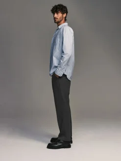 Next Gris de charbon de bois - Coupe classique Pantalons élégants With Wool Outlet