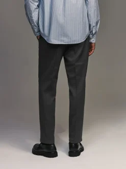 Next Gris de charbon de bois - Coupe classique Pantalons élégants With Wool Outlet