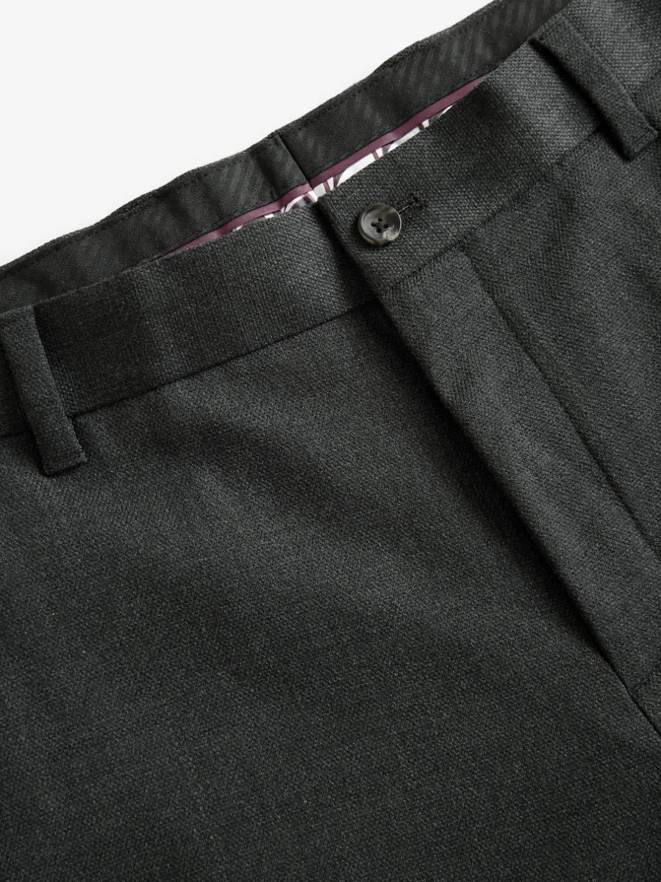 Next Gris de charbon de bois - Coupe classique Pantalons élégants With Wool Outlet