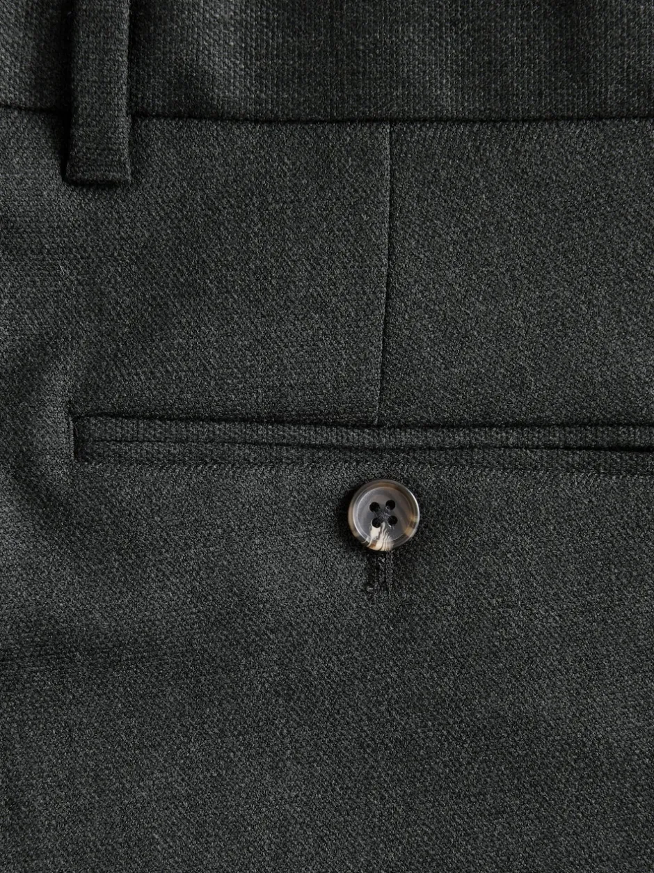 Next Gris de charbon de bois - Coupe classique Pantalons élégants With Wool Outlet