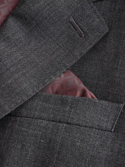 Next Gris de charbon de bois - Vestes de Costume Nova Fides Signatures Coupe classique en laine italienne 100% Outlet