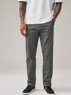 Next - Ajustement droit - Pantalon chino stretch Gris foncé