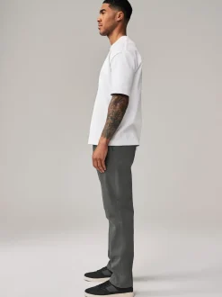 Next - Ajustement droit - Pantalon chino stretch Gris foncé