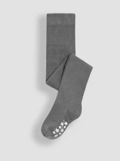 Jojo Maman Bébé - Collant uni en coton riche Gris foncé Online