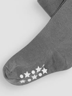 Jojo Maman Bébé - Collant uni en coton riche Gris foncé Online