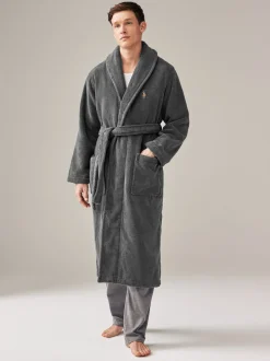 Polo Ralph Lauren Gris foncé - Peignoir à col châle Sale