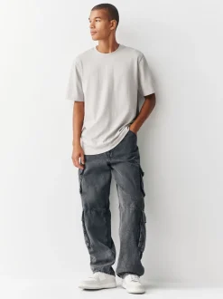 Next - Ajustement régulier - T-shirt épais Gris glace Outlet