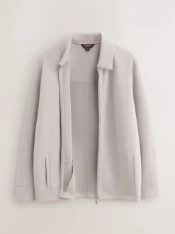 Next Gris glace - N. Premium Veste-chemise zippée en néoprène doux au toucher Online