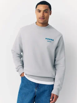 Next Gris glace - Sweat-shirt avec col ras du cou - Licence graphique Hokusai Hot