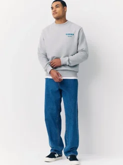 Next Gris glace - Sweat-shirt avec col ras du cou - Licence graphique Hokusai Hot