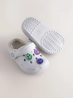 Next Gris Happy Face - Sabots chaussons doublés chauds Discount