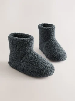 Next Gris imitation peau de mouton - Bottes Slipper Sale