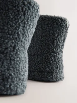 Next Gris imitation peau de mouton - Bottes Slipper Sale