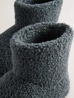 Next Gris imitation peau de mouton - Bottes Slipper Sale