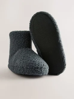 Next Gris imitation peau de mouton - Bottes Slipper Sale
