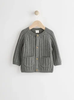 Next - Cardigan 100% coton (0mois-2ans) Gris Little Man Sale
