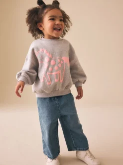 Next - Sweat à col ras du cou (3mths-7yrs) Gris motif licorne Discount