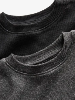 Next Gris Noir/anthracite - T-shirt Thermal Manches courtes 2 Pack (2-16ans)