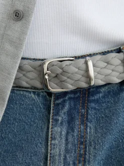 Reiss Gris pastel - Ceinture tissée en daim Jesse Hot