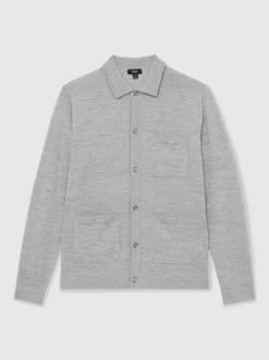 Reiss Gris pâle Mouline - Chemise Munich Outlet