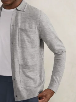 Reiss Gris pâle Mouline - Chemise Munich Outlet