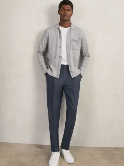 Reiss Gris pâle Mouline - Chemise Munich Outlet