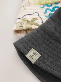 Next Gris Stampy imprimé tissé - Paquet de bonnets pour bébé 2 (0mois-2ans) Sale