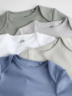 Next Gris/Blanc - Bodysuits à manches longues 5 Pack Clearance