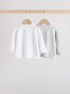 Next Gris/Blanc - Gris et blanc 2pk Cardigan bébé en maille Outlet