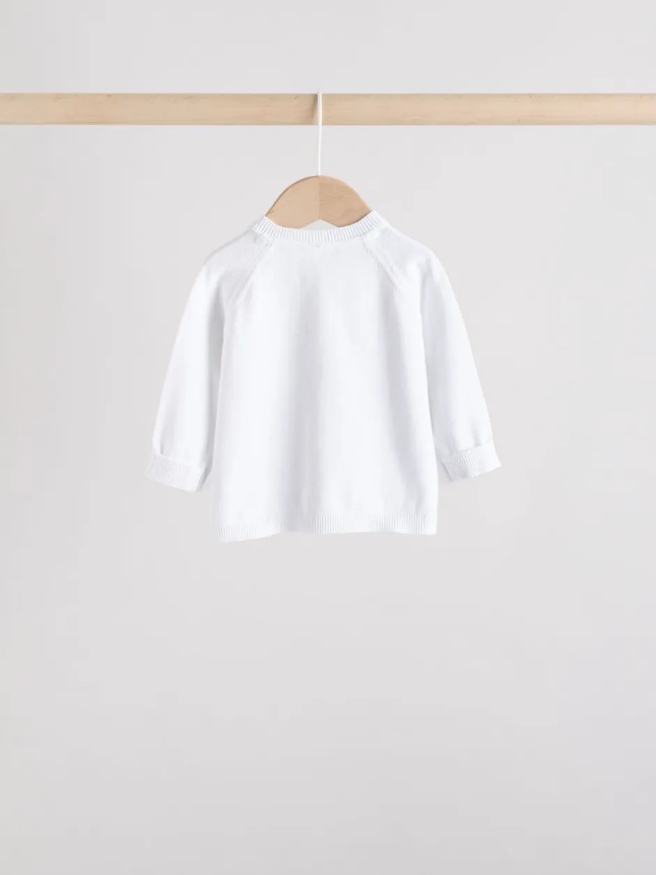 Next Gris/Blanc - Gris et blanc 2pk Cardigan bébé en maille Outlet