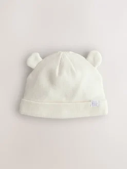 Next Gris/Blanc - Lot de 2bonnets côtelés pour bébé