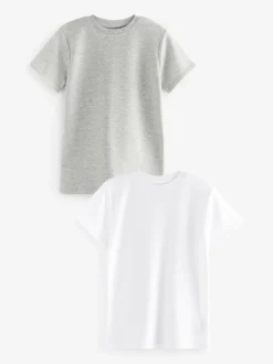Next Gris/Blanc - T-shirt Thermal Manches courtes 2 Pack (2-16ans) Outlet